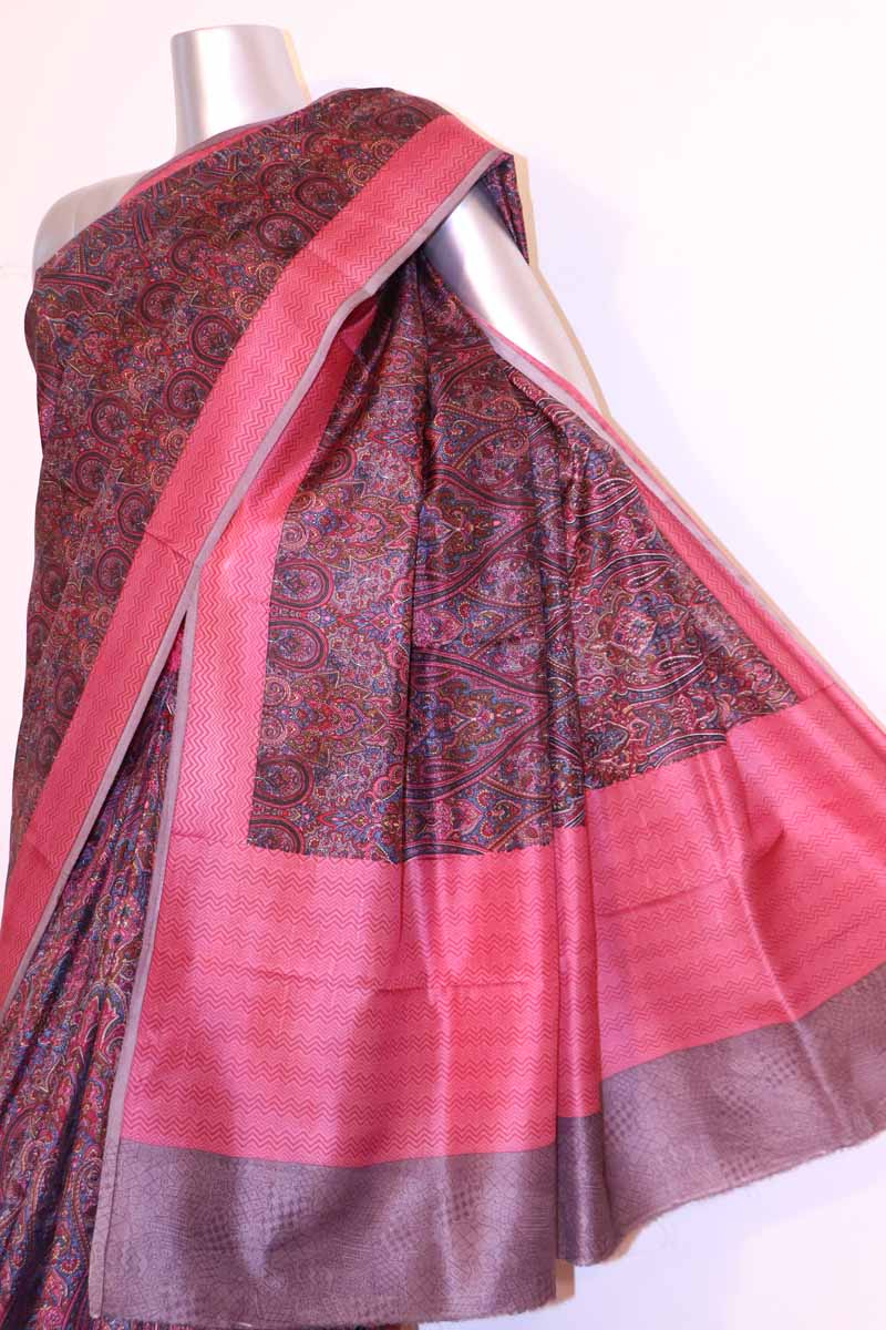 Floral Printed Pure Silk Saree